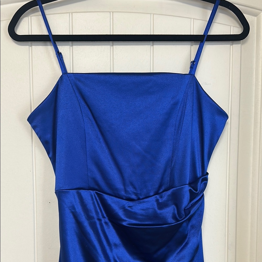 Royal blue satin dress